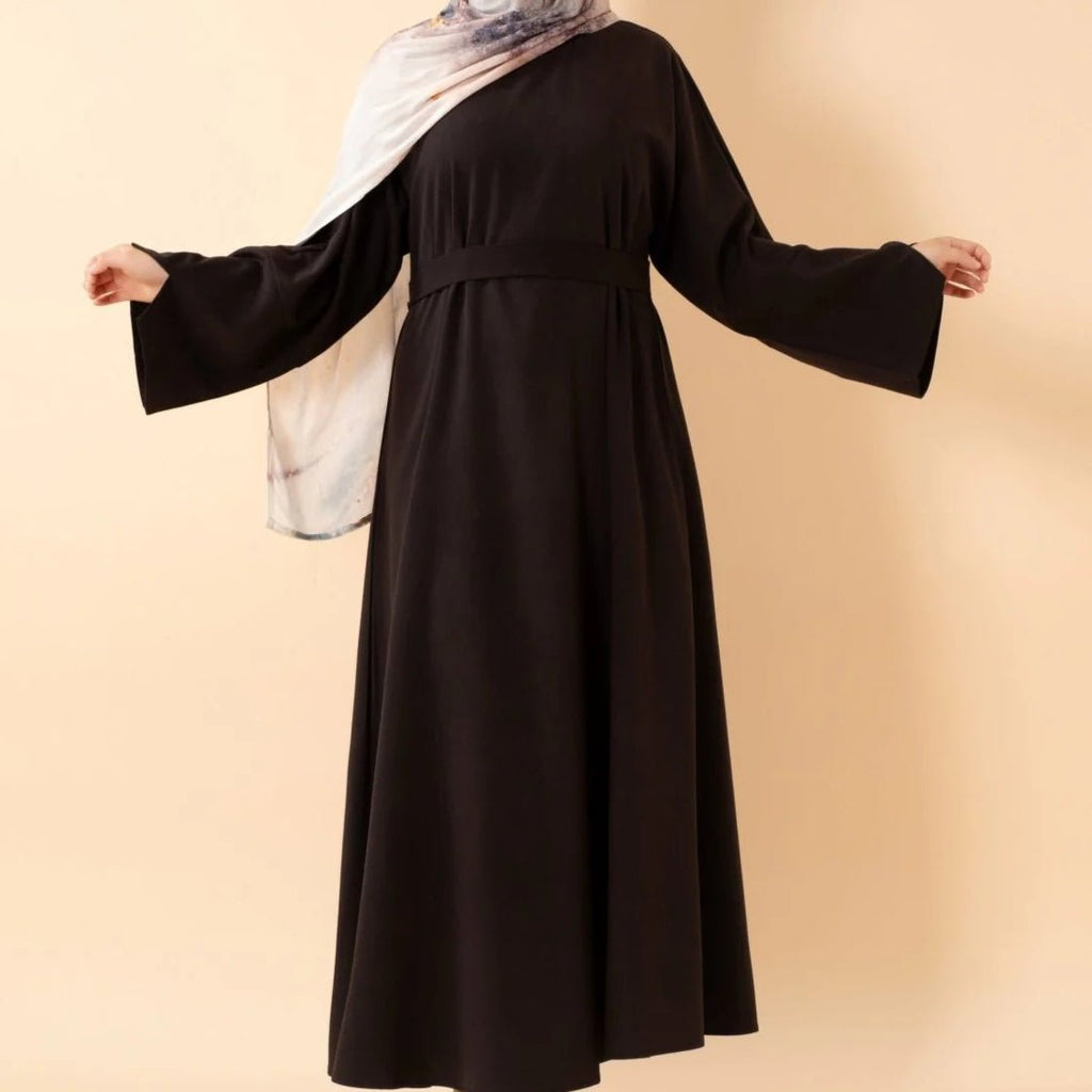 Premium Linen Effect Pullover Abaya with Pockets (MA341)